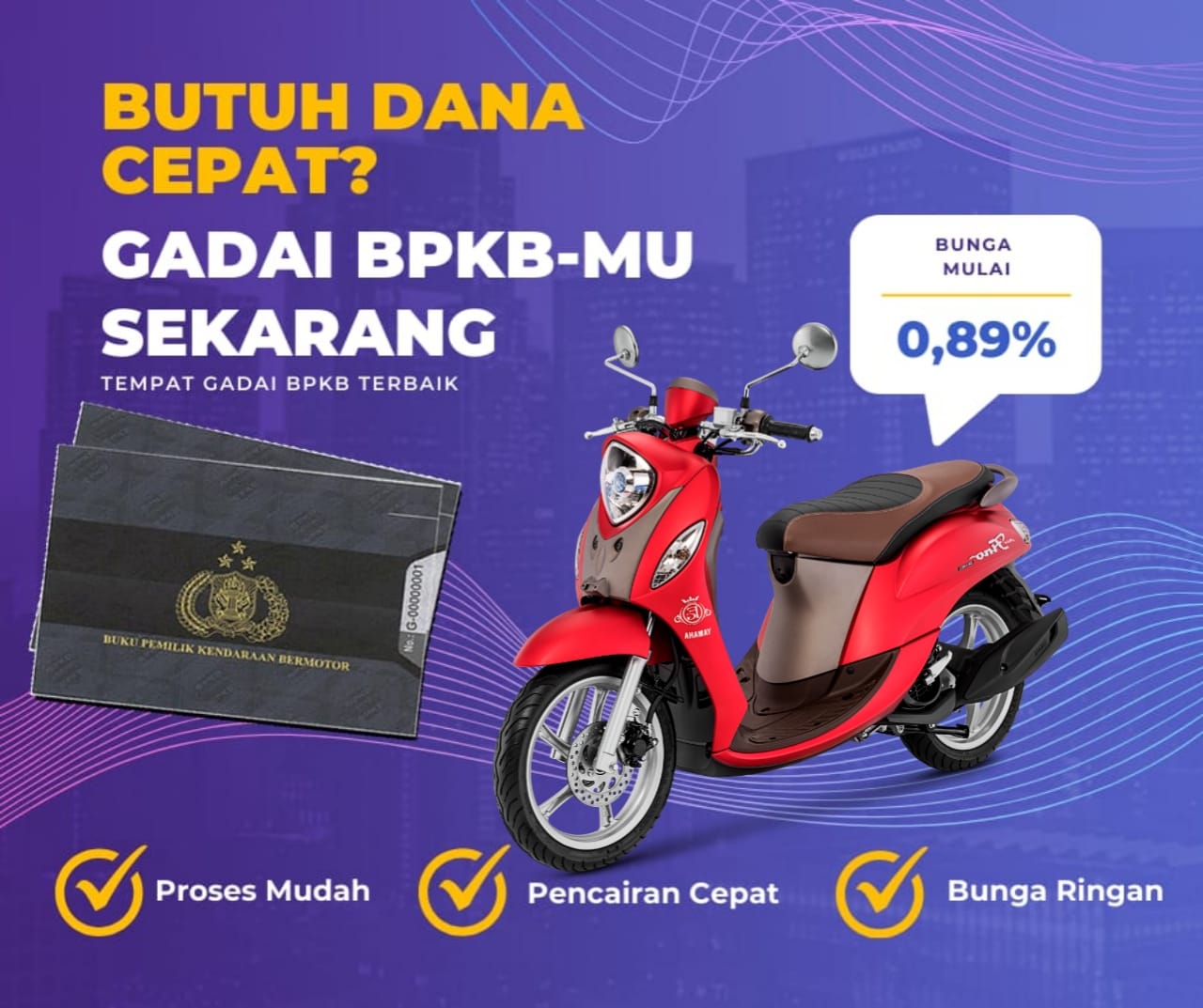 Pinjaman Dana Jaminan Bpkb Motor Yamaha Fino Sporty SE Dapat Pinjaman Berapa? Seperti Ini Simulasinya